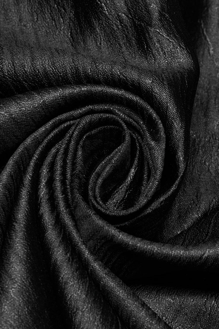 Black Long Puff Sleeves Spliced Lace Men's Gothic Shirt