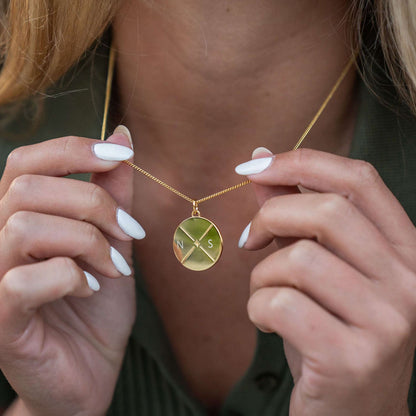 Engravable Circle Quadrant Necklace