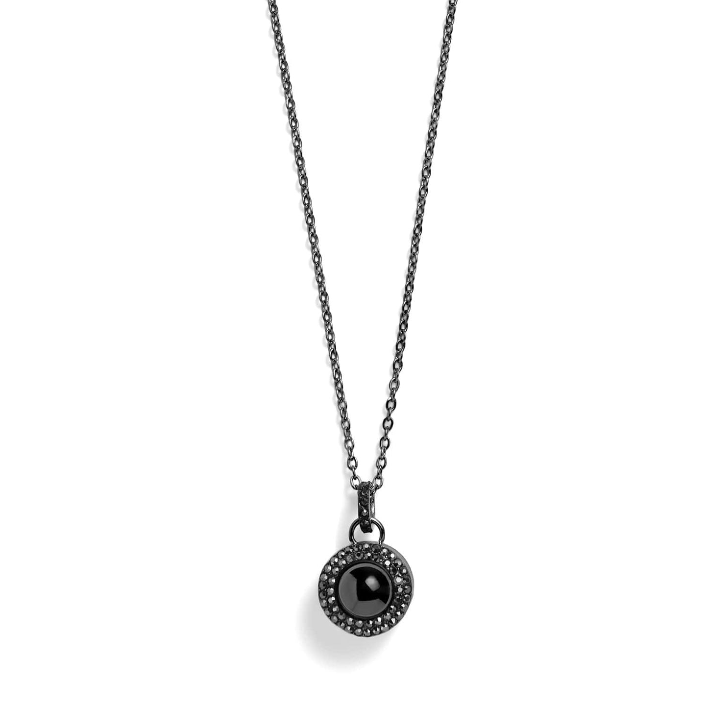 Personalized Pavé Circle Photo Necklace