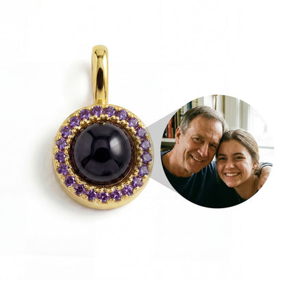 Personalized Birthstone Circle Photo Charm