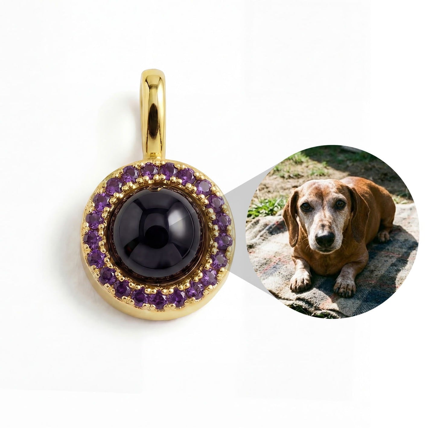 Personalized Birthstone Circle Photo Charm