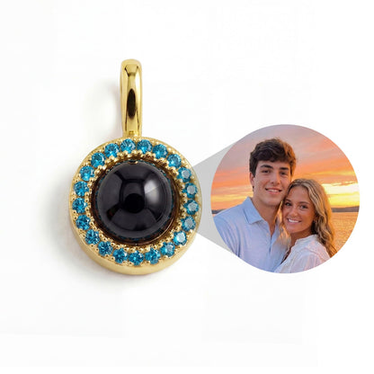 Personalized Birthstone Circle Photo Charm