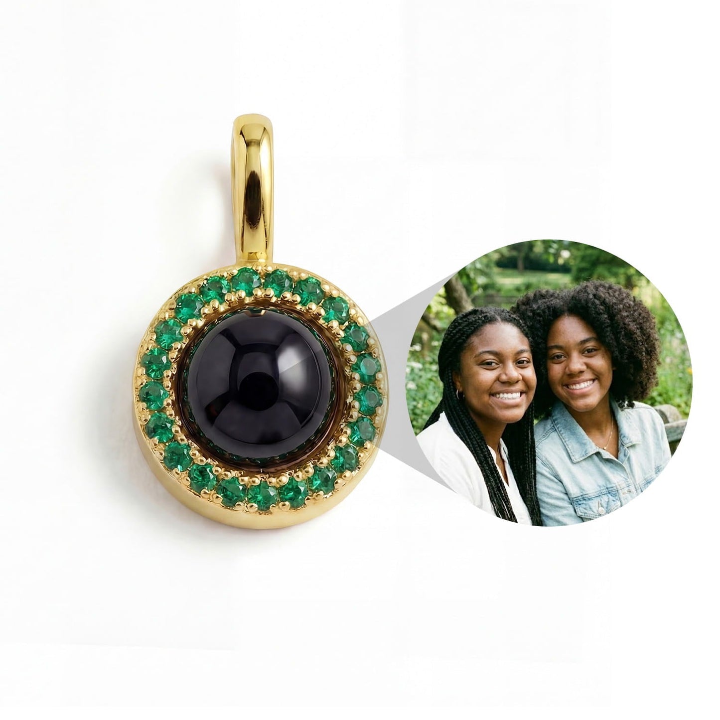 Personalized Birthstone Circle Photo Charm