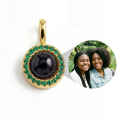 Personalized Birthstone Circle Photo Charm