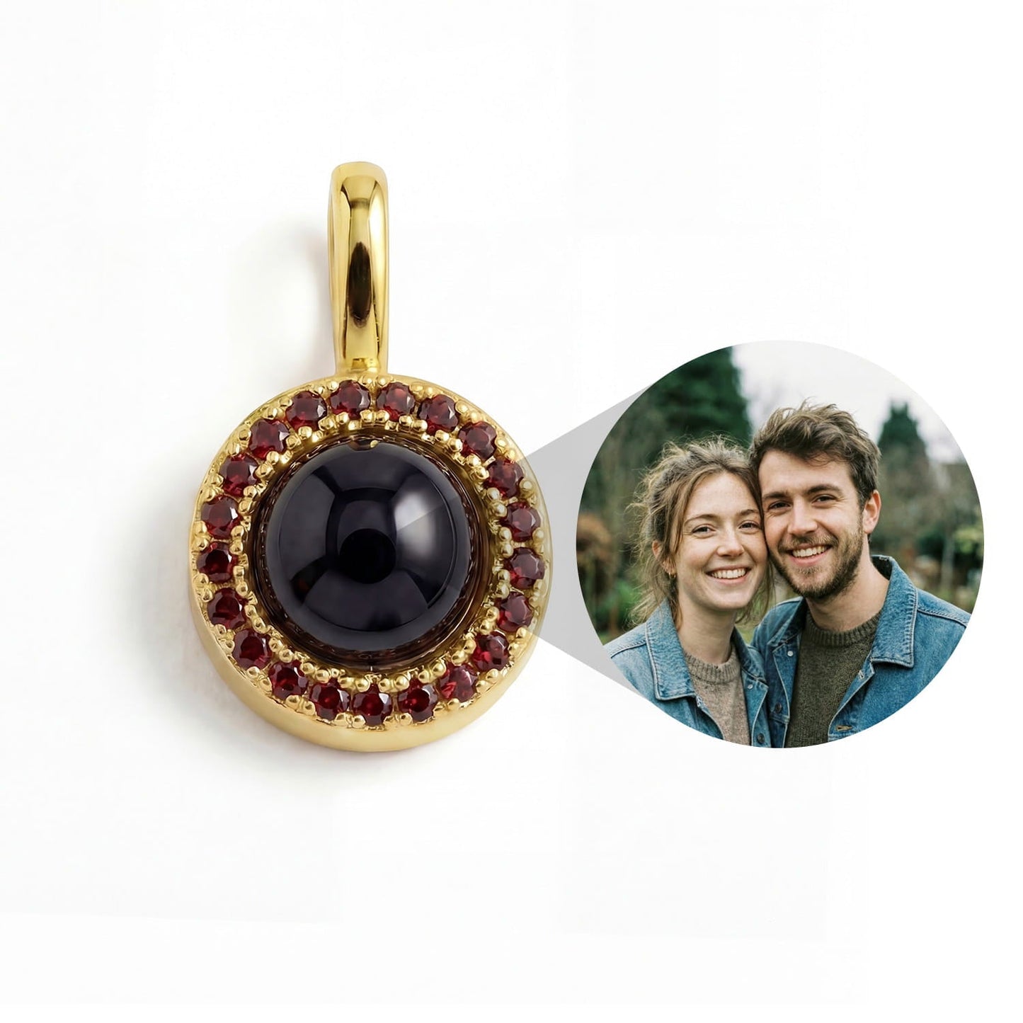 Personalized Birthstone Circle Photo Charm