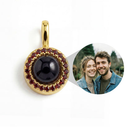 Personalized Birthstone Circle Photo Charm