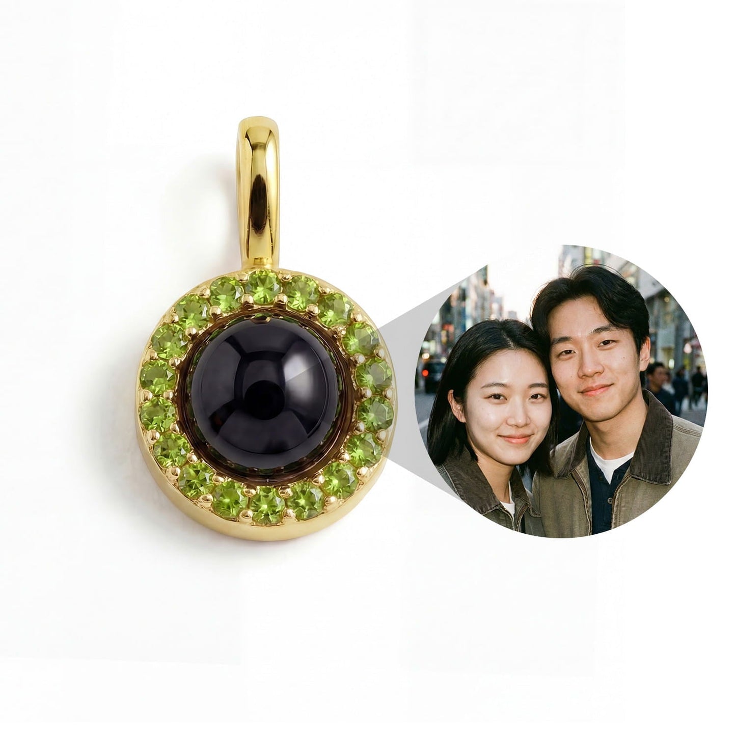 Personalized Birthstone Circle Photo Charm