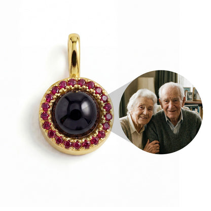 Personalized Birthstone Circle Photo Charm