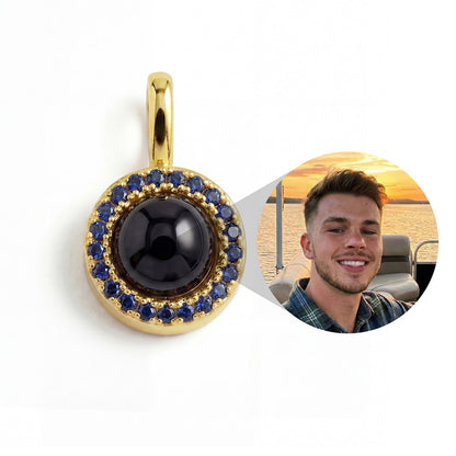 Personalized Birthstone Circle Photo Charm