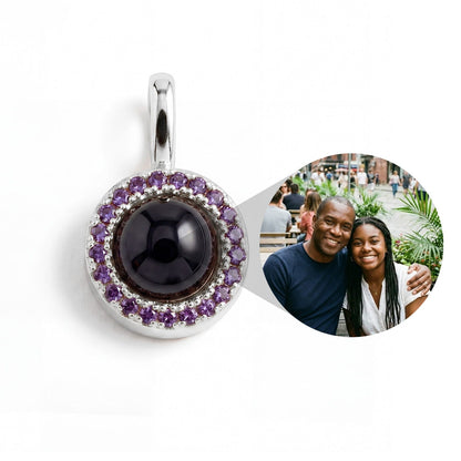 Personalized Birthstone Circle Photo Charm