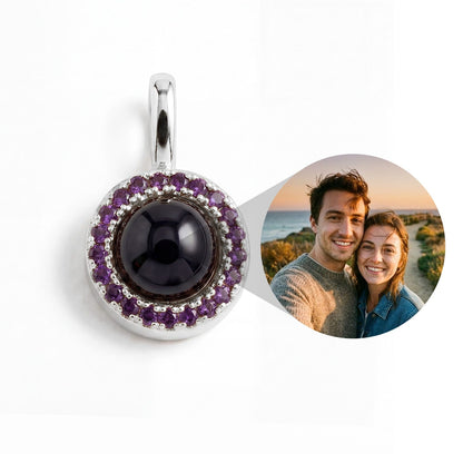 Personalized Birthstone Circle Photo Charm
