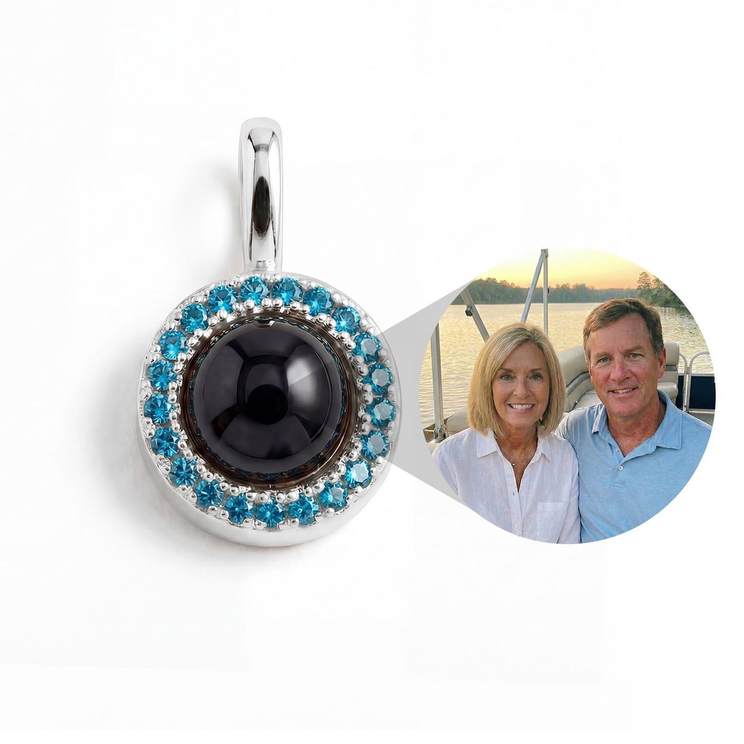 Personalized Birthstone Circle Photo Charm