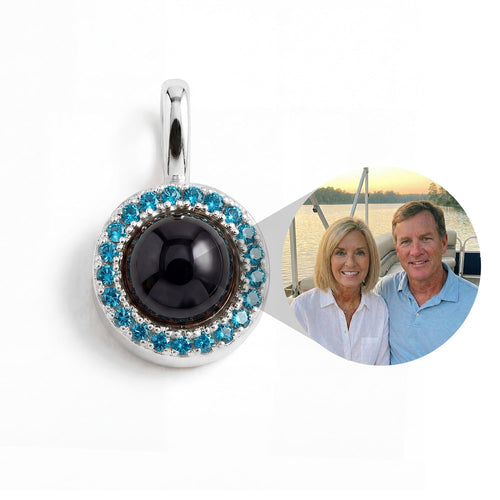 Personalized Birthstone Circle Photo Charm