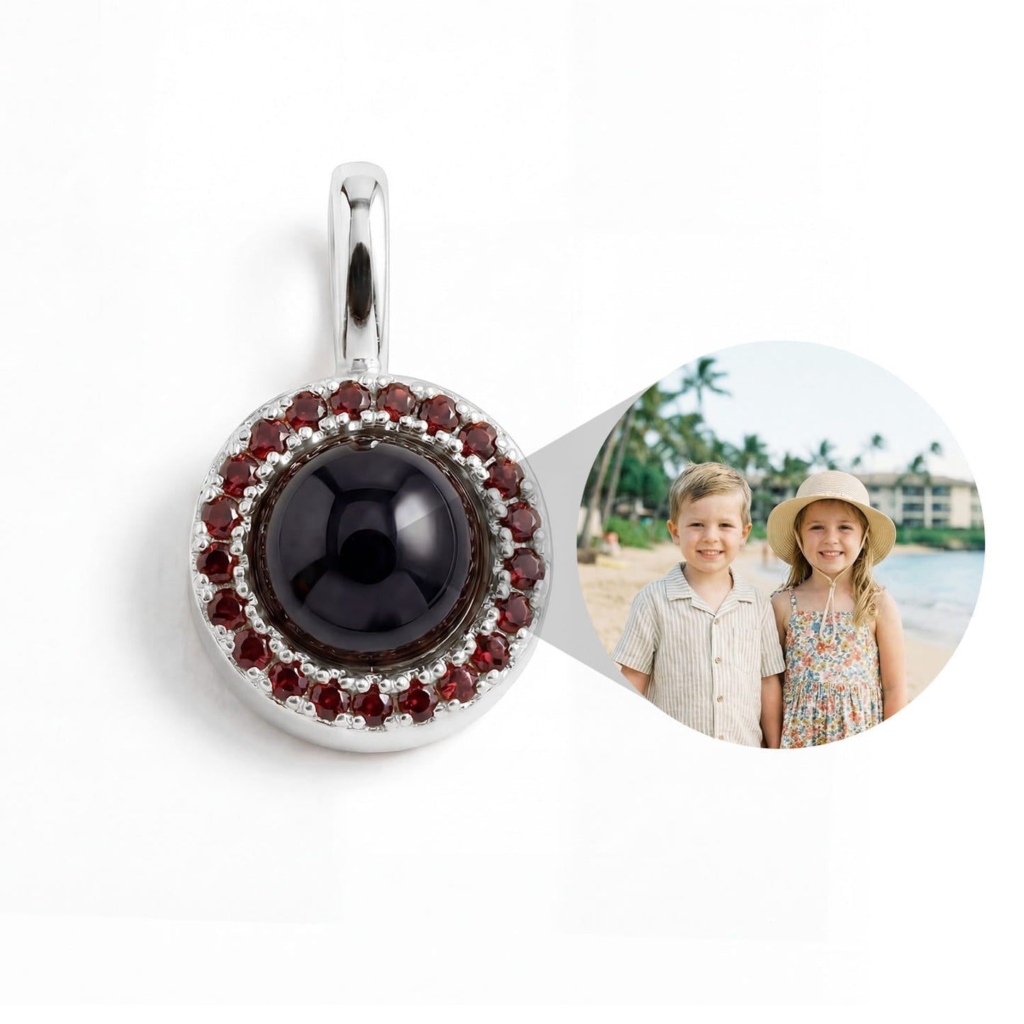 Personalized Birthstone Circle Photo Charm
