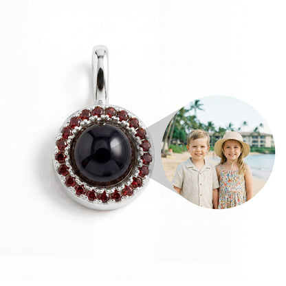 Personalized Birthstone Circle Photo Charm