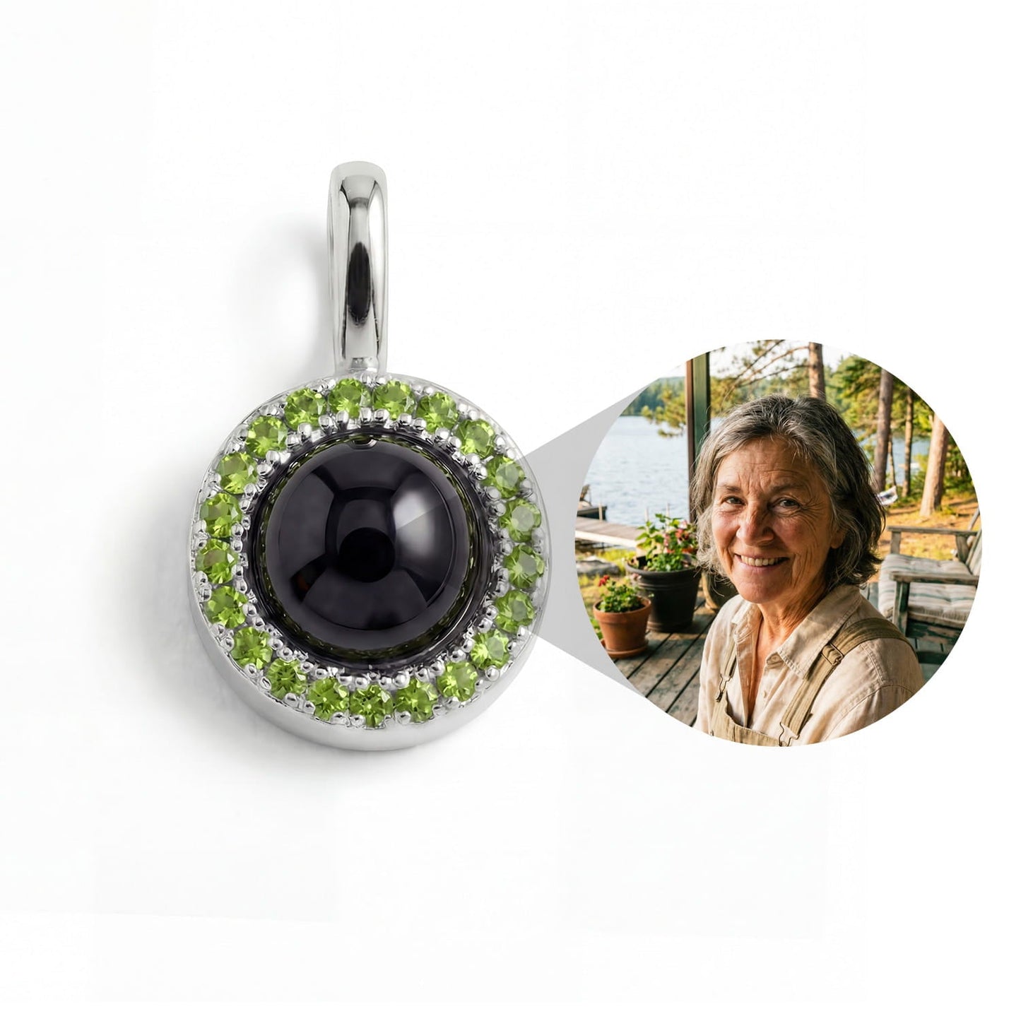 Personalized Birthstone Circle Photo Charm