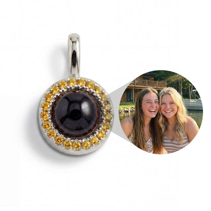 Personalized Birthstone Circle Photo Charm