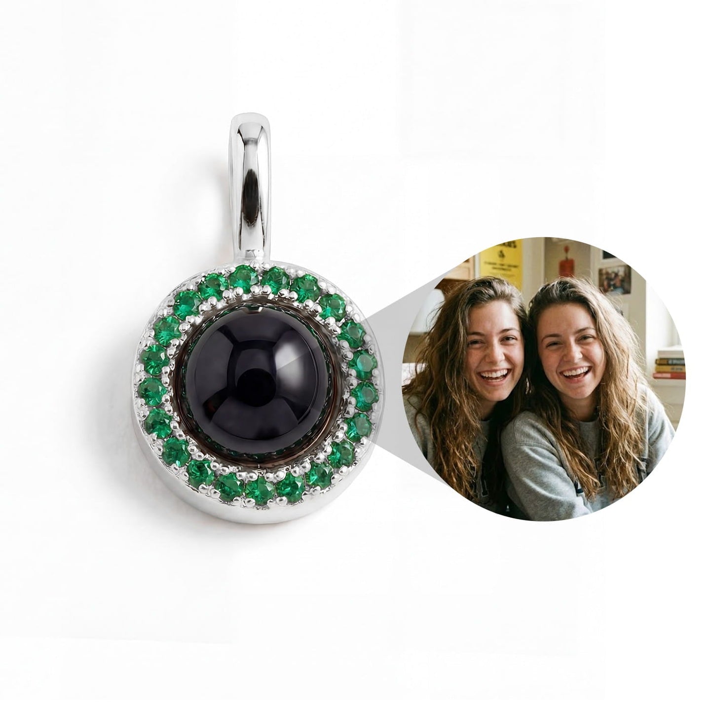 Personalized Birthstone Circle Photo Charm