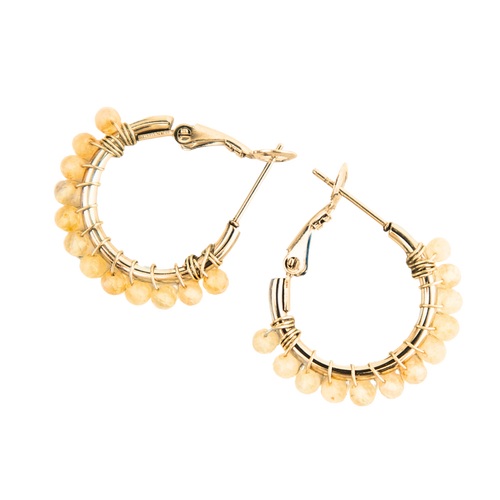 Citrine Crystal Hoop Earrings