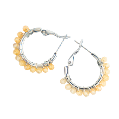 Citrine Crystal Hoop Earrings