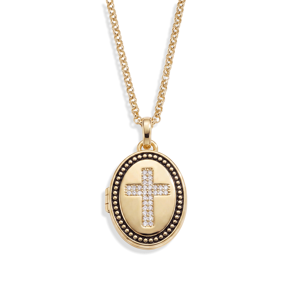 Personalized Cross Locket Necklace