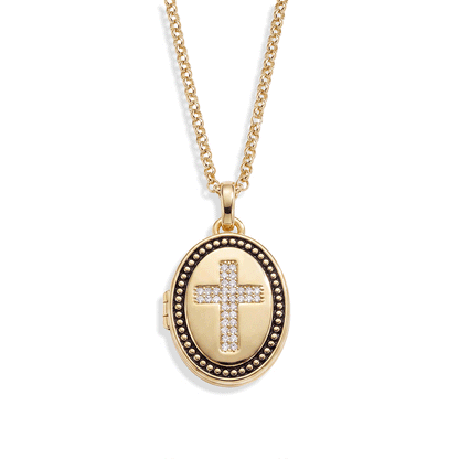 Personalized Cross Locket Necklace
