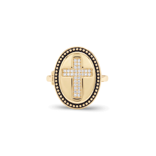 Personalized Cross Locket Ring