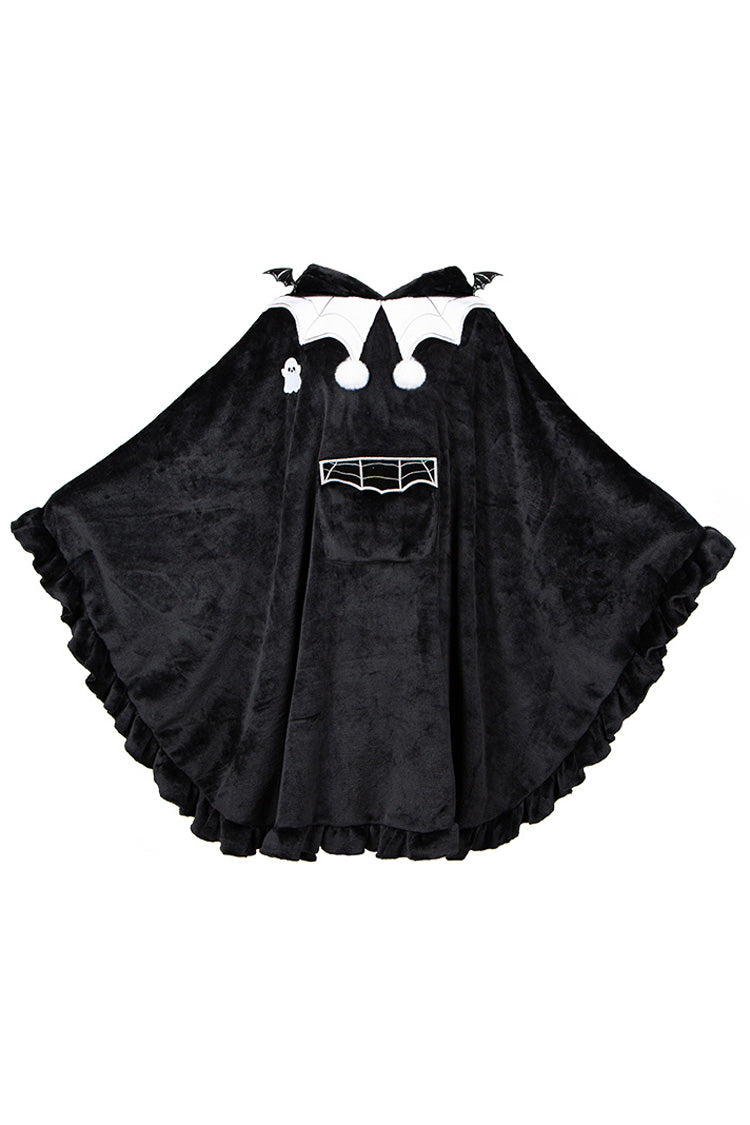 Black Bat Ruffle Hooded Sweet Lolita Coat Cloak
