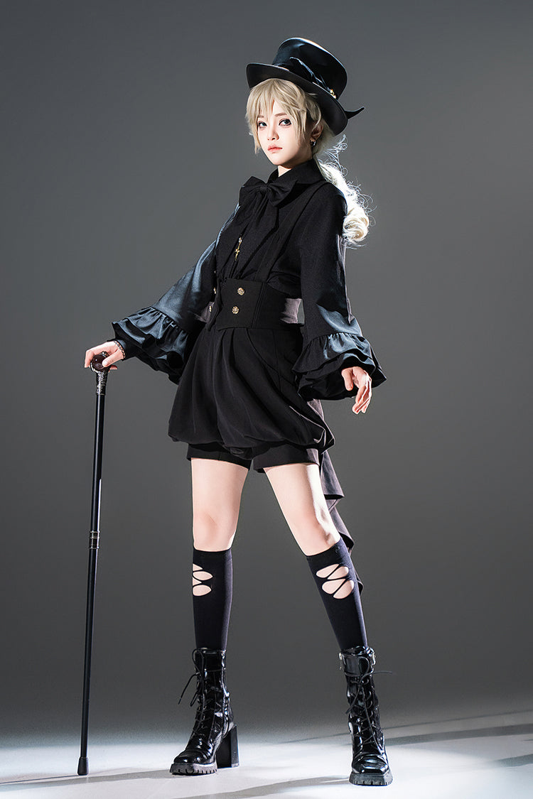Black Long Sleeves Vintage Elegant Prince Ouji Fashion Lolita Blouse