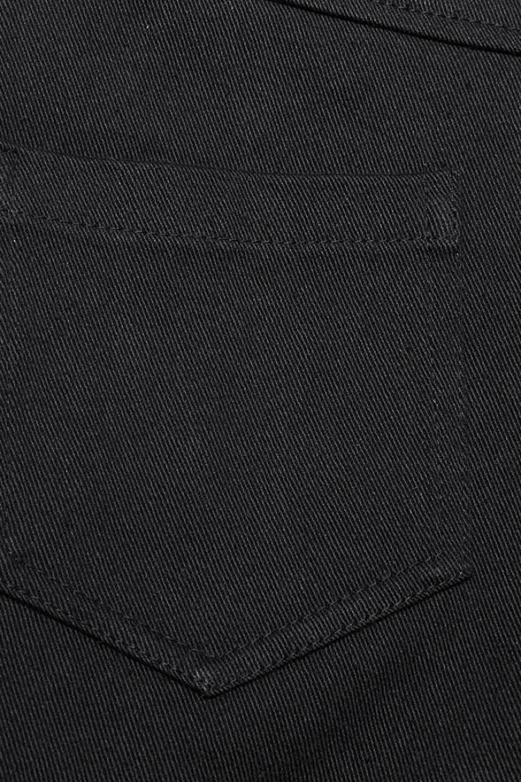 Black Patent Leather Stitching Women's Punk Pants