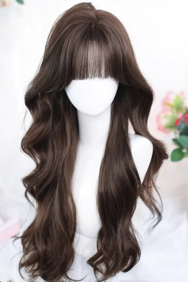 Ash Brown Big Wavy Curls Effortless Chic No-Prep Sweet Lolita Wig