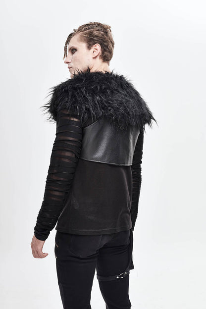 Black Lace-Up Mens Steampunk Vest