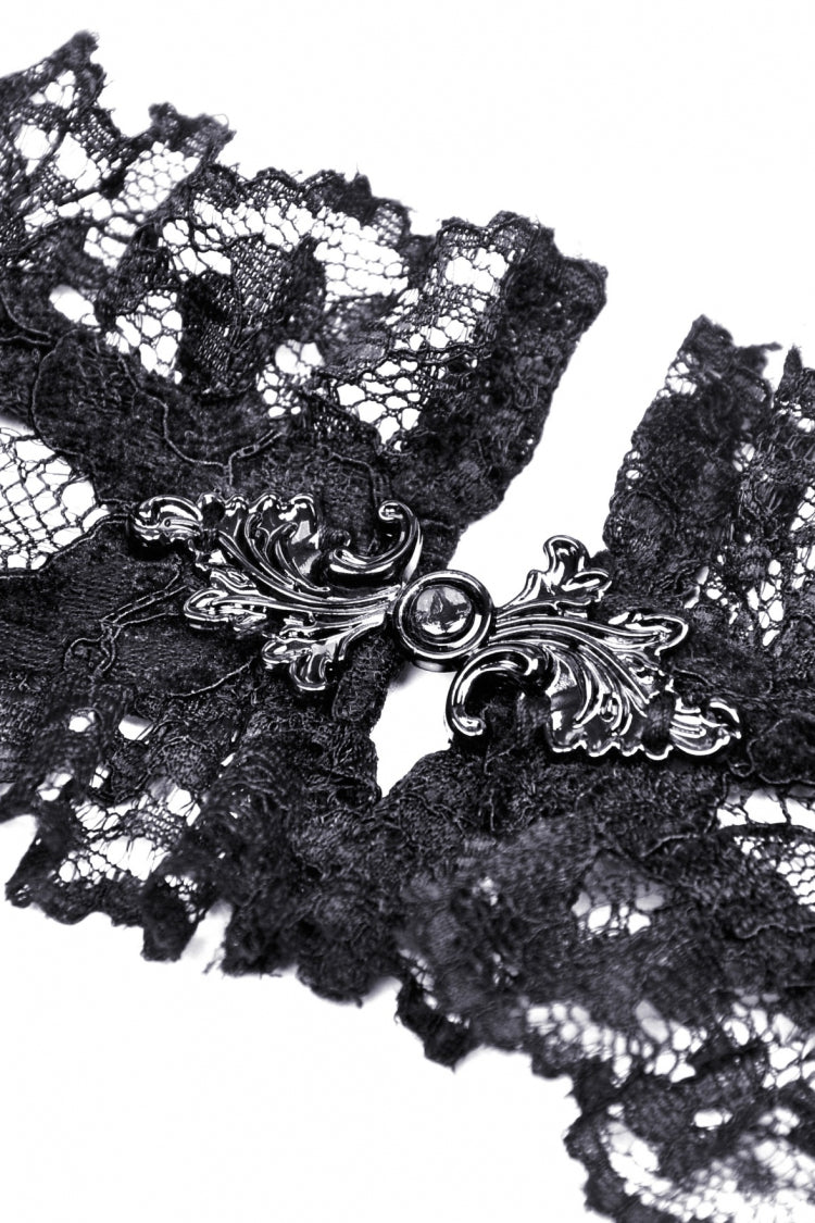 Black Off Shoulder Lace Long Trumpet Sleeves Floral Mesh Women's Gothic Cape