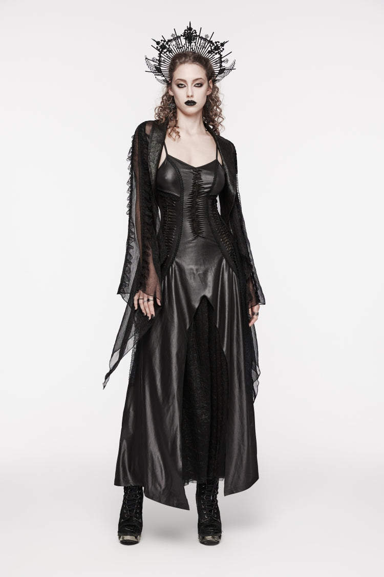 Black Off Shoulder Lace Lace-Up Slim Irregular Women's Gothic Jsk Wedding Dress