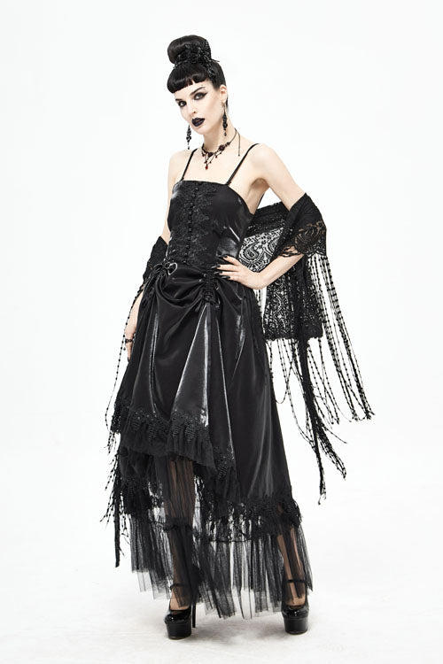 Black Gothic Tube Top Layered Womens Dress