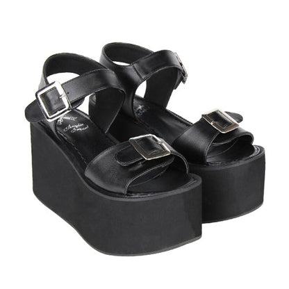 Black And White Platform Sweet Lolita Sandals