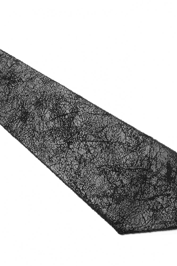 Black Metal Skull Decoration Men's Steampunk Necktie