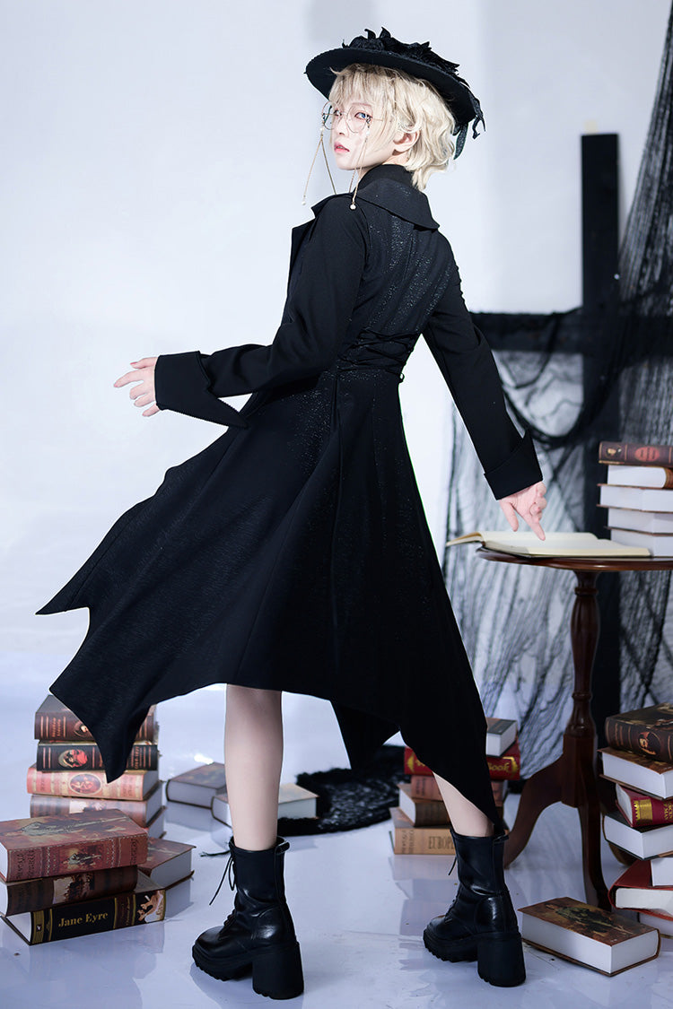Black Irregular Ouji Fashion Gothic Vintage Handsome Cool Lolita Vest