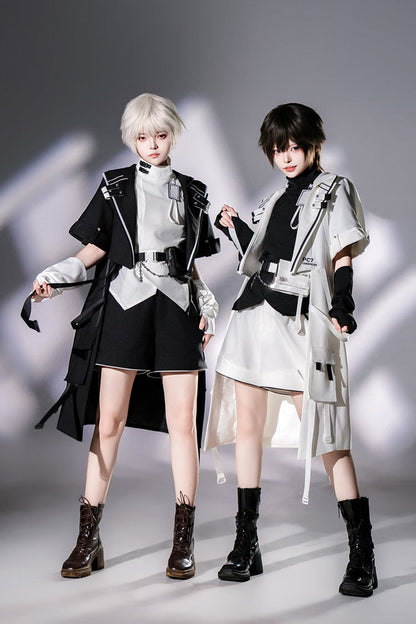 Black Functional Style Ouji Fashion Prince Handsome Lolita Cat Ears Coat