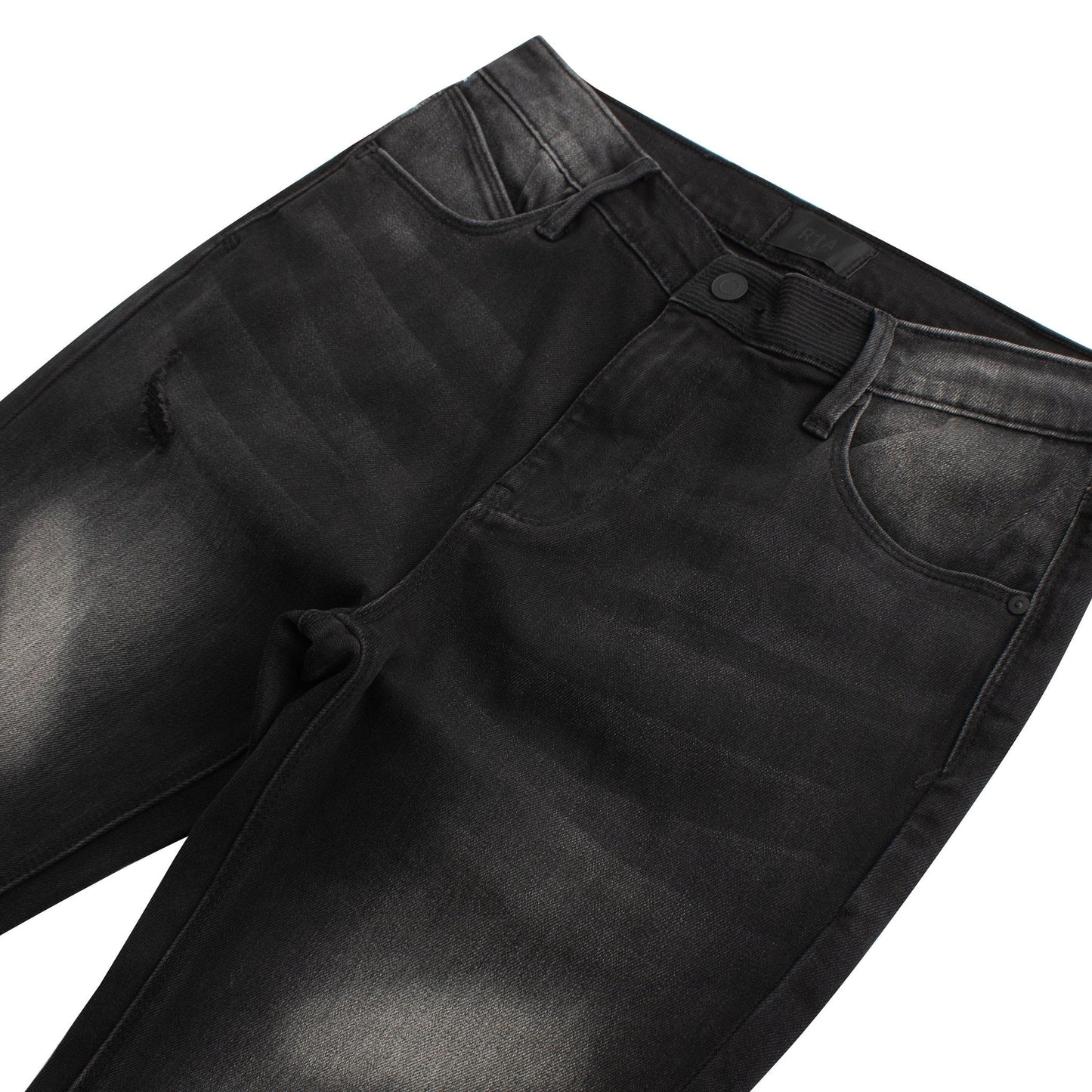Denis Flared Black Distressed Denim