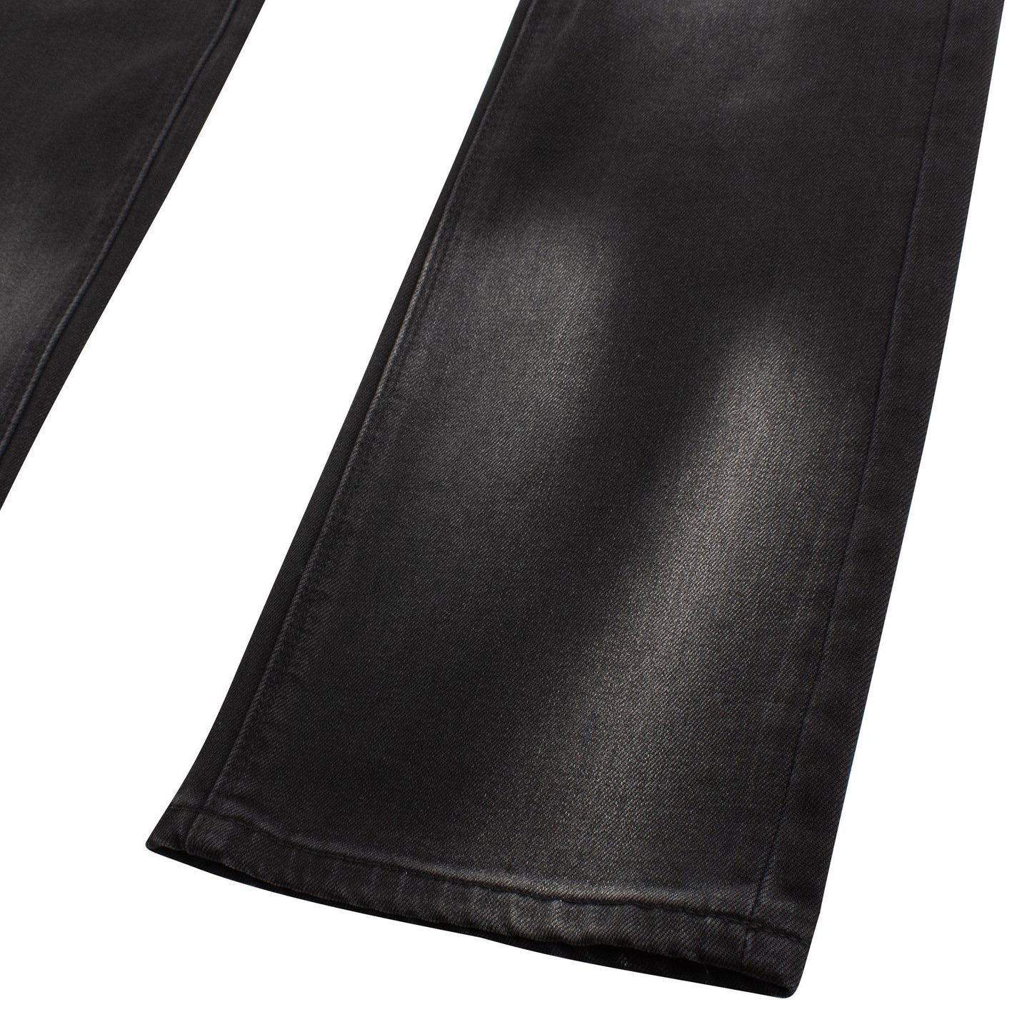 Denis Flared Black Distressed Denim