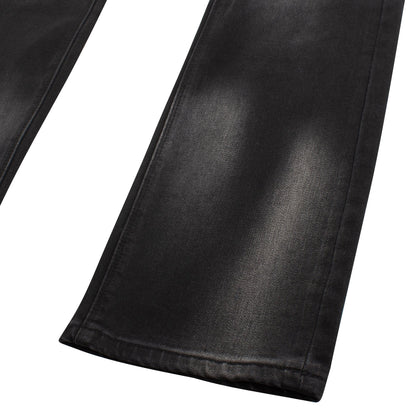 Denis Flared Black Distressed Denim