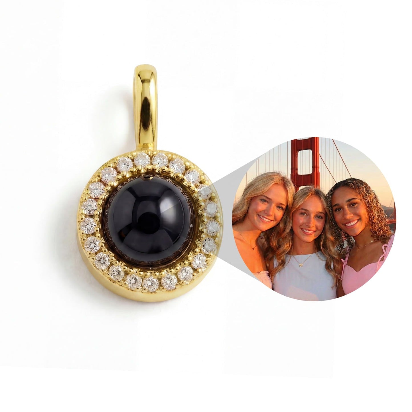 Personalized Birthstone Circle Photo Charm