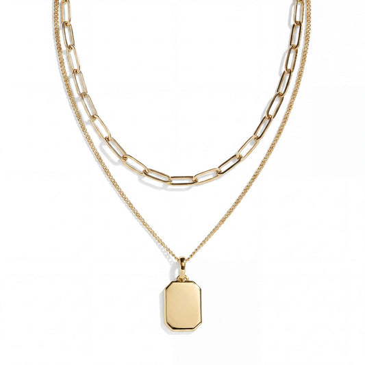 Engravable Layered Dog Tag Necklace