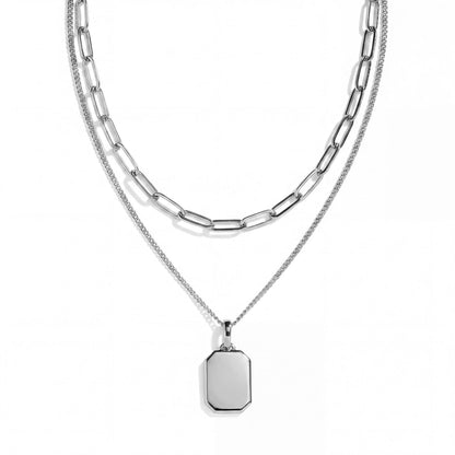Engravable Layered Dog Tag Necklace