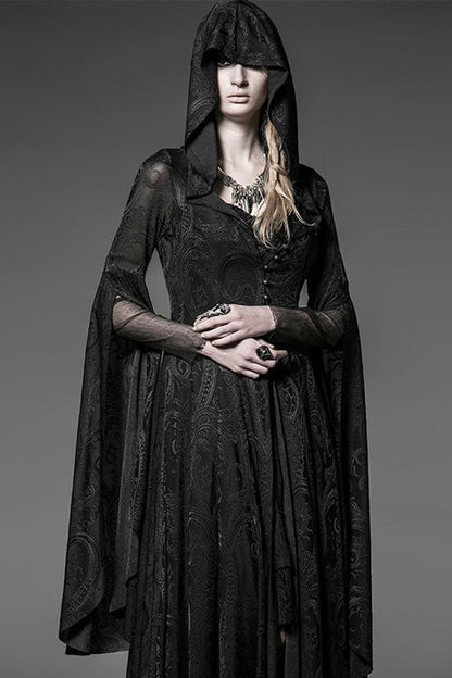 Black High Priestess Hooded Knitted Long Sleeves Gothic Lolita Dress