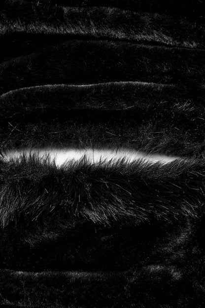 Black Faux Fur Spliced Hooded Women's Gothic Coat Cloak