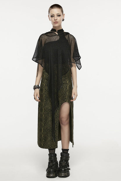 Black Hollow Hooded Women's Gothic Cloak