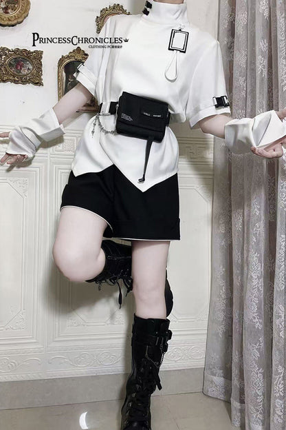 Black Functional Style Ouji Fashion Prince Handsome Lolita Shorts
