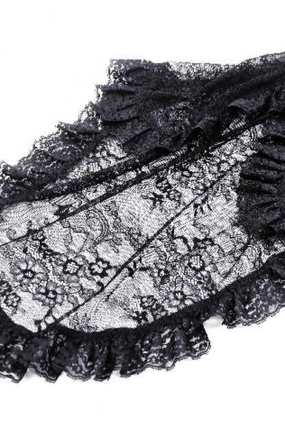 Black Off Shoulder Long Flare Sleeves Lace Women's Gothic Romantic Top